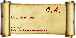 Őri Andrea névjegykártya